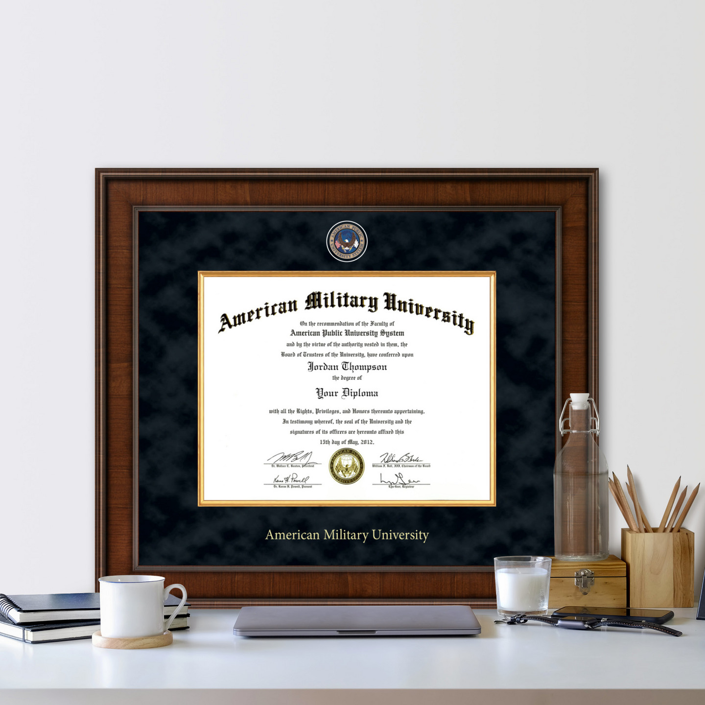 American Military University Presidential Masterpiece Diploma Frame In