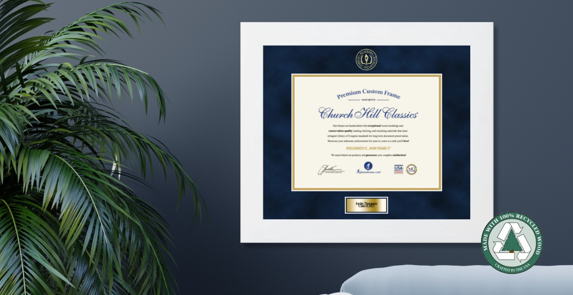 Custom Recycled Wood Diploma Frame