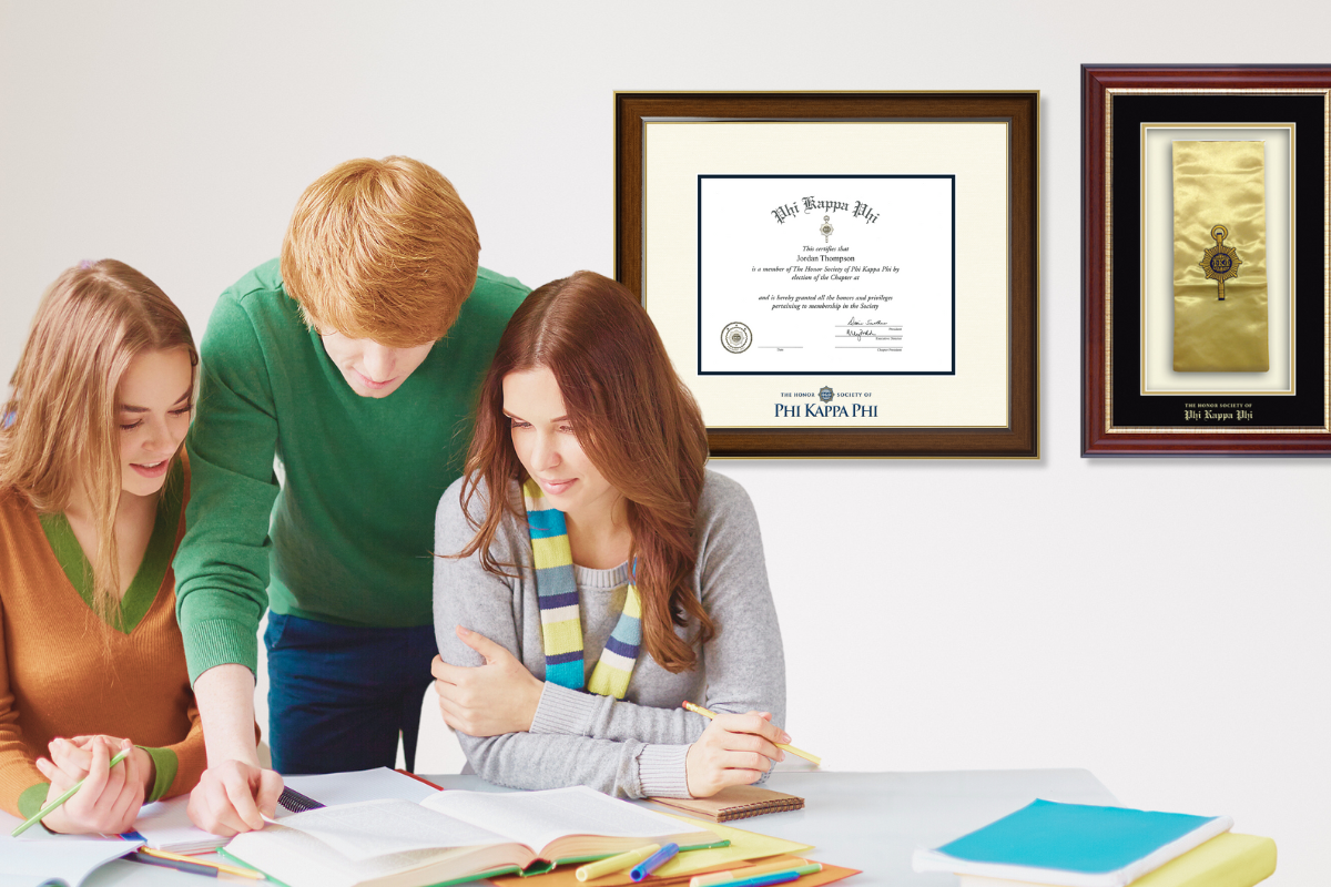 Honor Society Certificate frame and stole frame Phi Kappa Phi