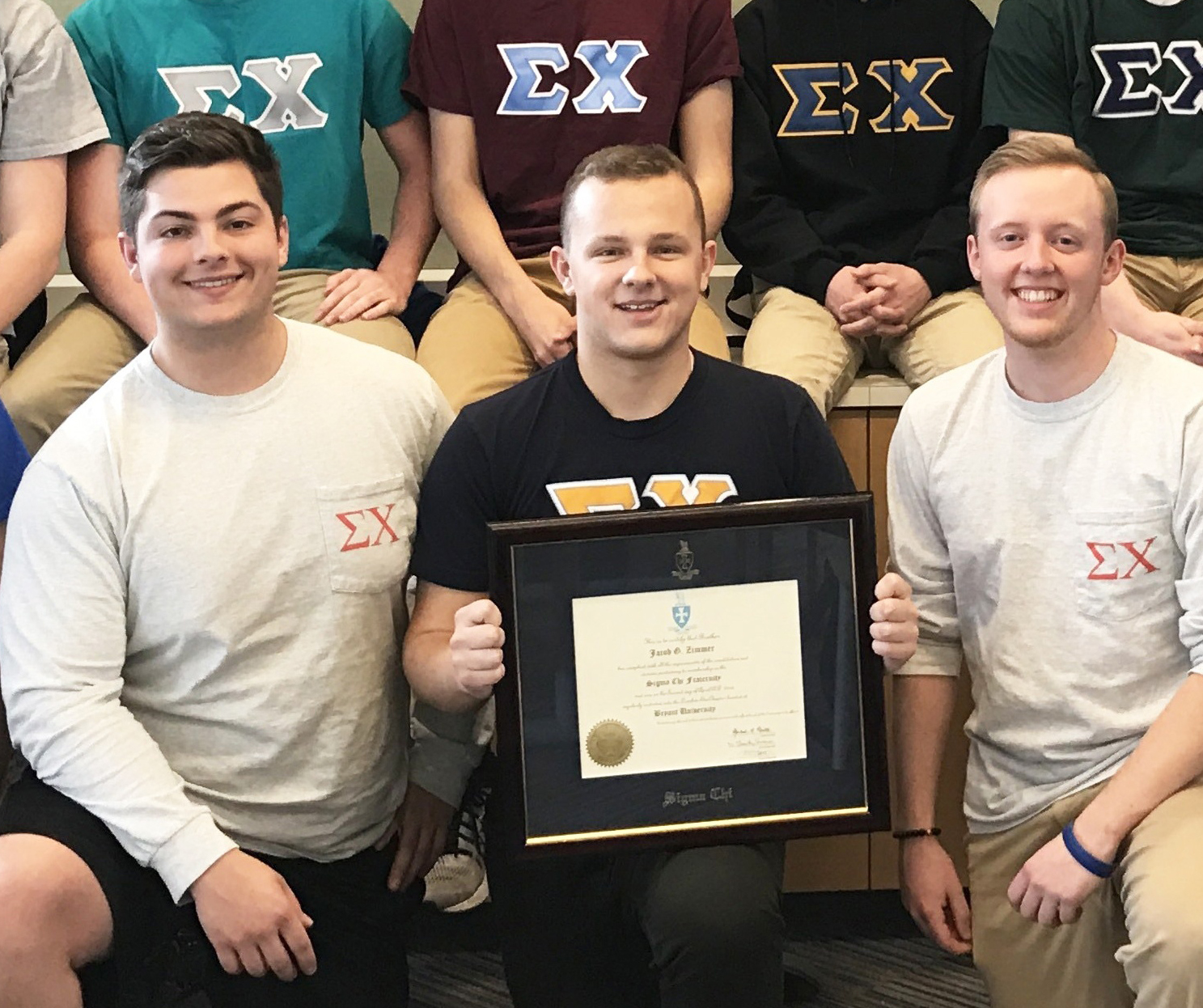 Fraternity Group Holding Certificate Frame