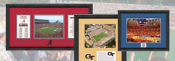 University of Alabama, Georgia Tech and University of Illinois sports frames