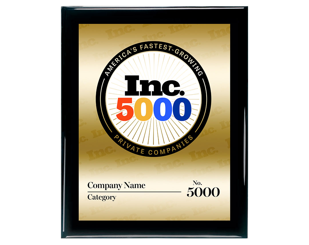 Inc 5000 Award with customized plate