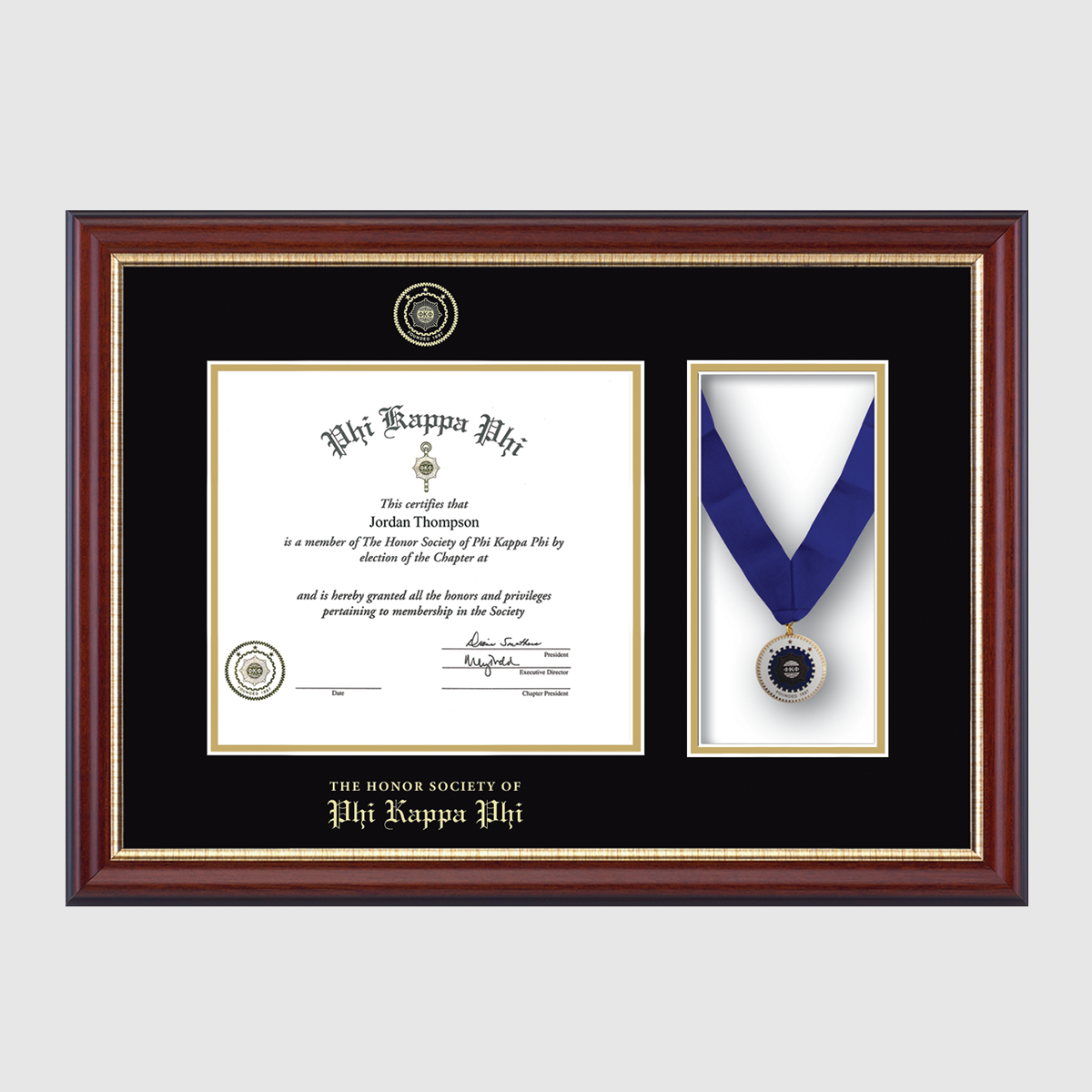 Phi Kappa Phi Medal Certificate Frame