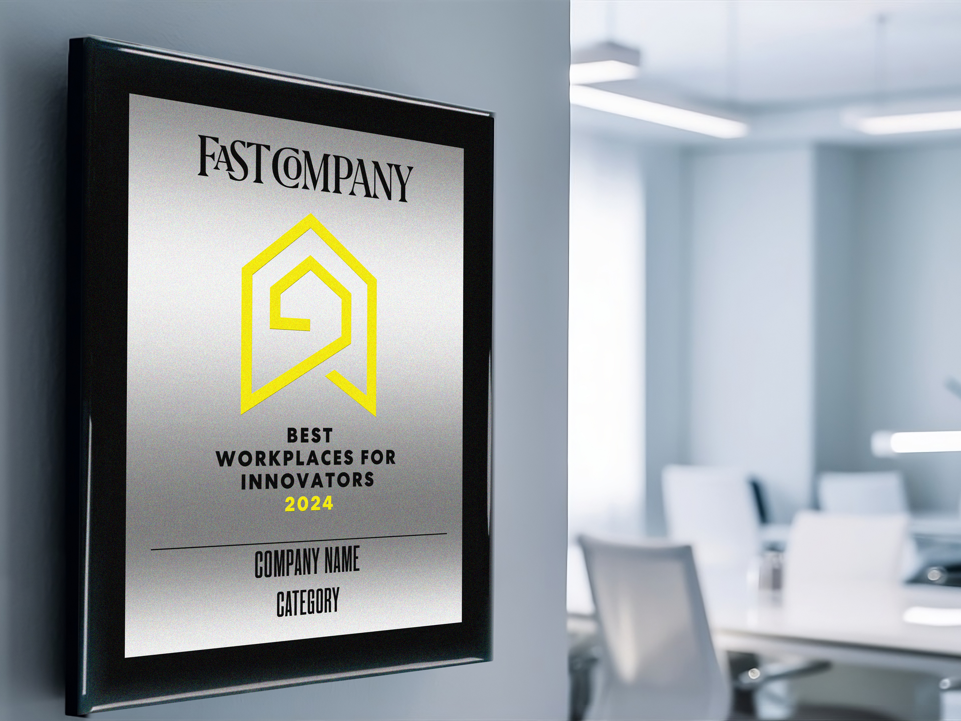 Fast Company Plaque on wall