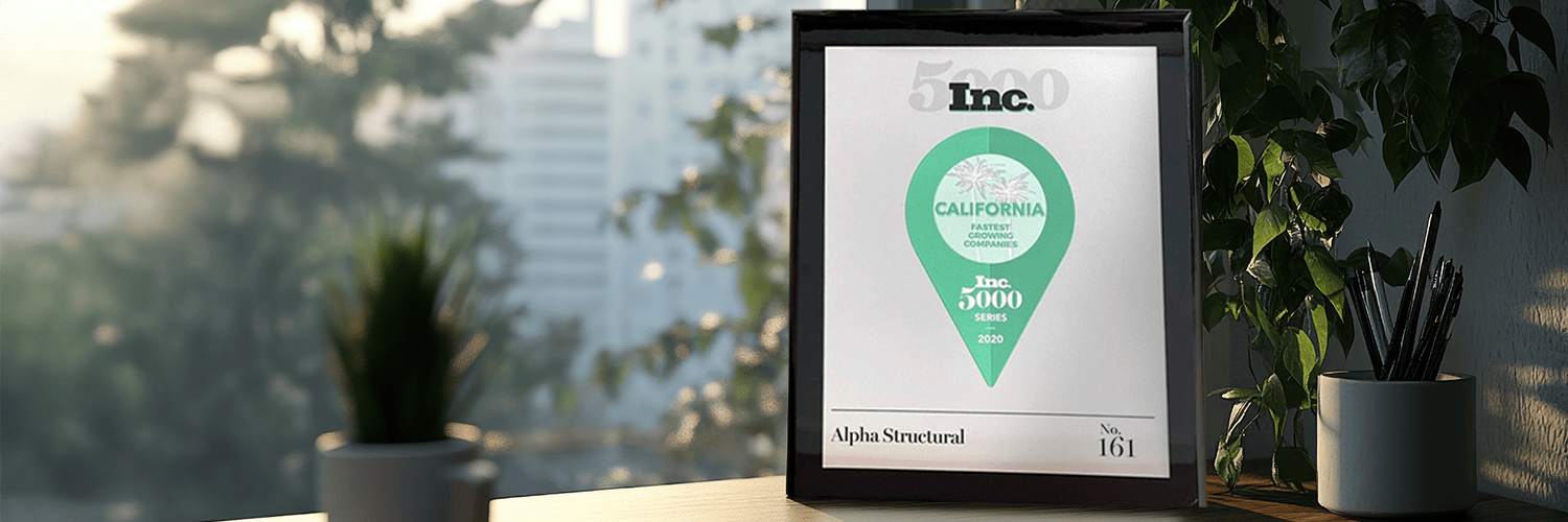 Inc 5000 award plaque on desk