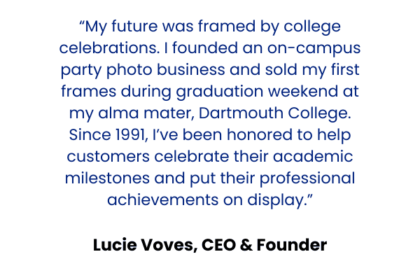 Quote by Lucie Voves about how her business was framed by college celebrations.