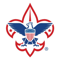 Scouting America logo with blue eagle, stars and stripes shield, and red insignia.
