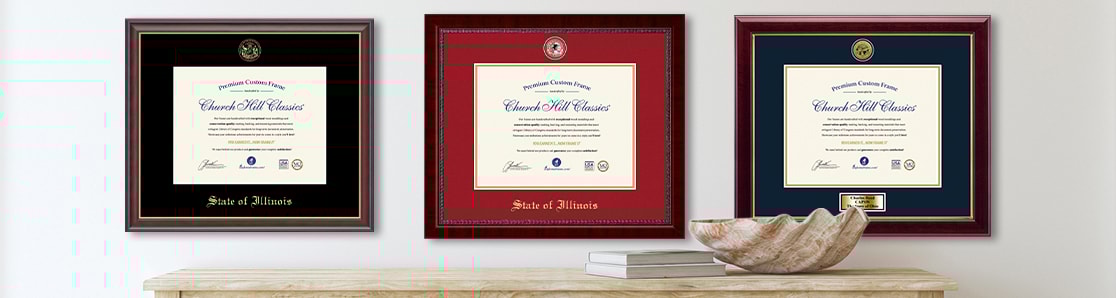 Create-A-Frame State Bar Certificate Frames