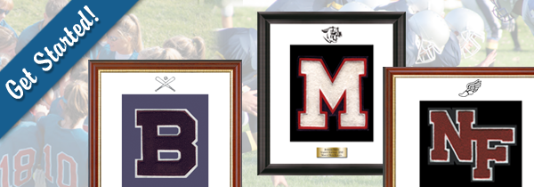 three varsity letter frames