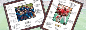 two autograph photo frames