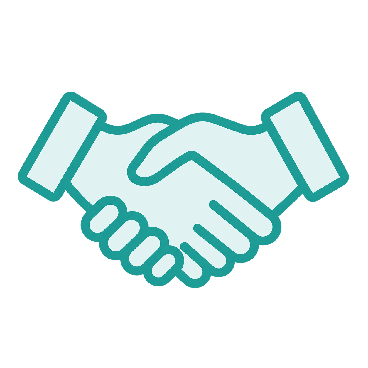 Handshake icon representing custom framing partnerships