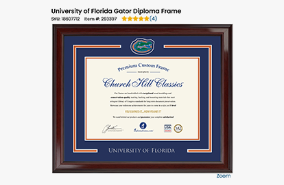 List of college diploma frames available