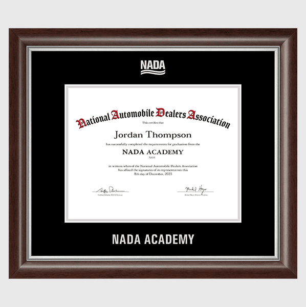 NADA Certificate Frame