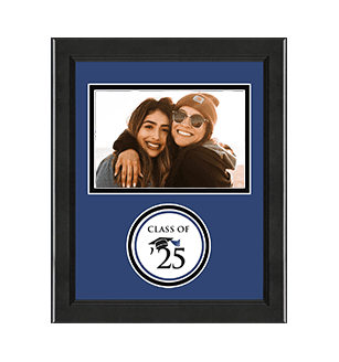 School Year Photo Frame with Blue mat and black moulding