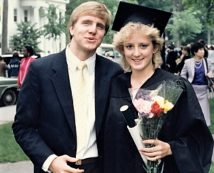 Joe and Lucie Voves at Dartmouth graduation in 1989