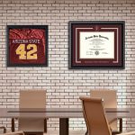 Arizona State sports shadow boxes and asu dipoloma frame in office