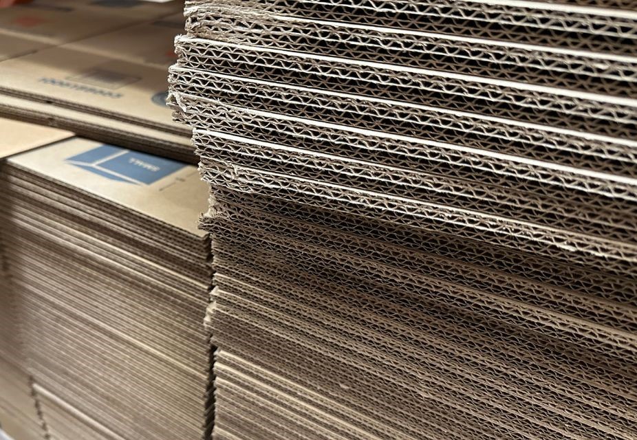 closeup on a stack of cardboard liners