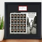 james dean stamp collection in shadow box