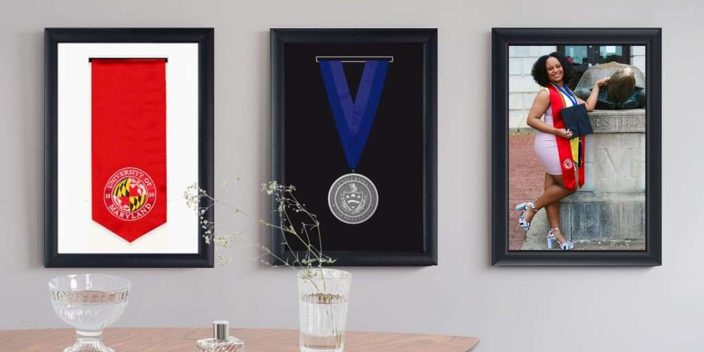 UMaryland graduation stole medal and photo frames
