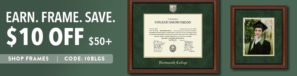 green diploma frame with photo banner frame of grad