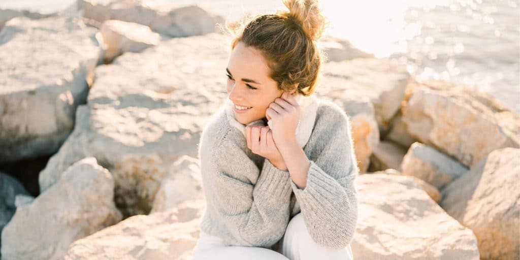 Woman in Mer Sea sweater