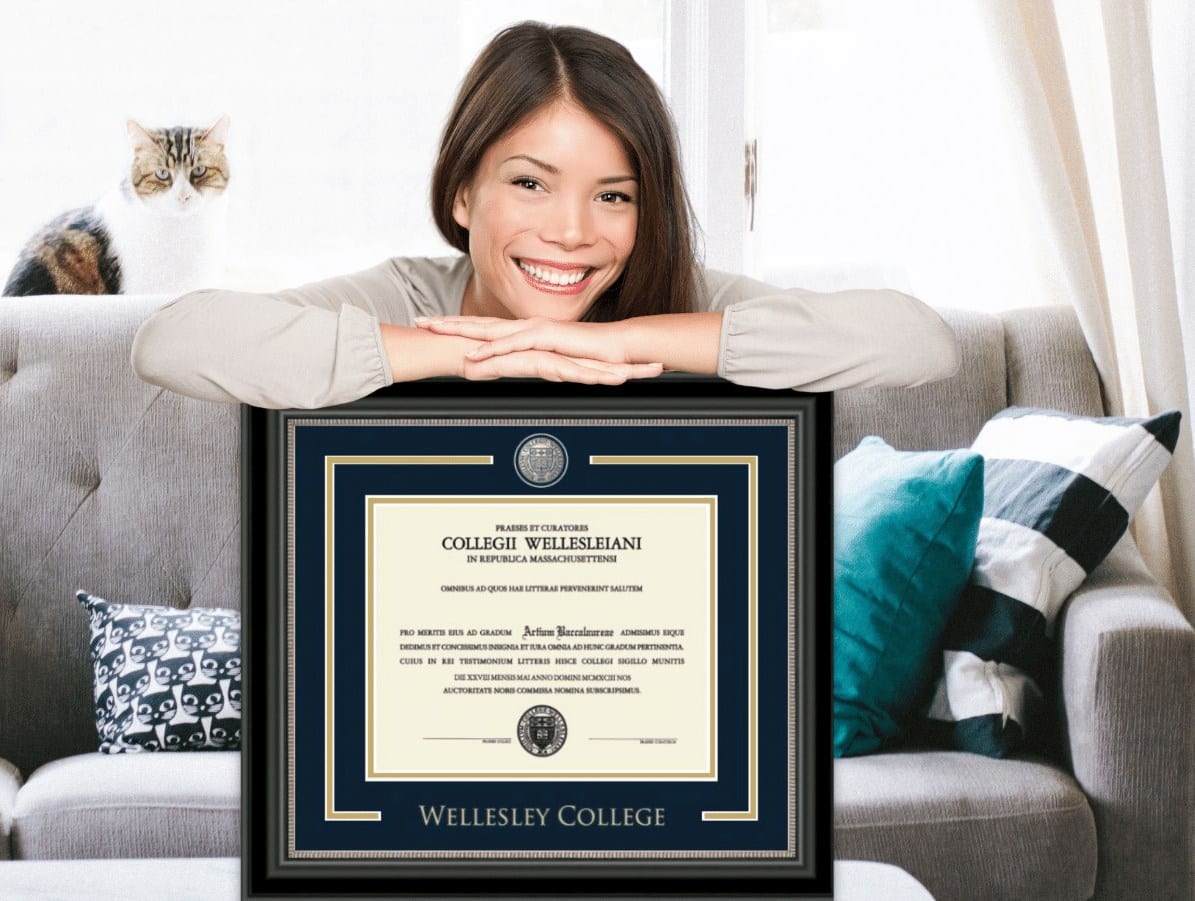 Woman with wellesley college frame