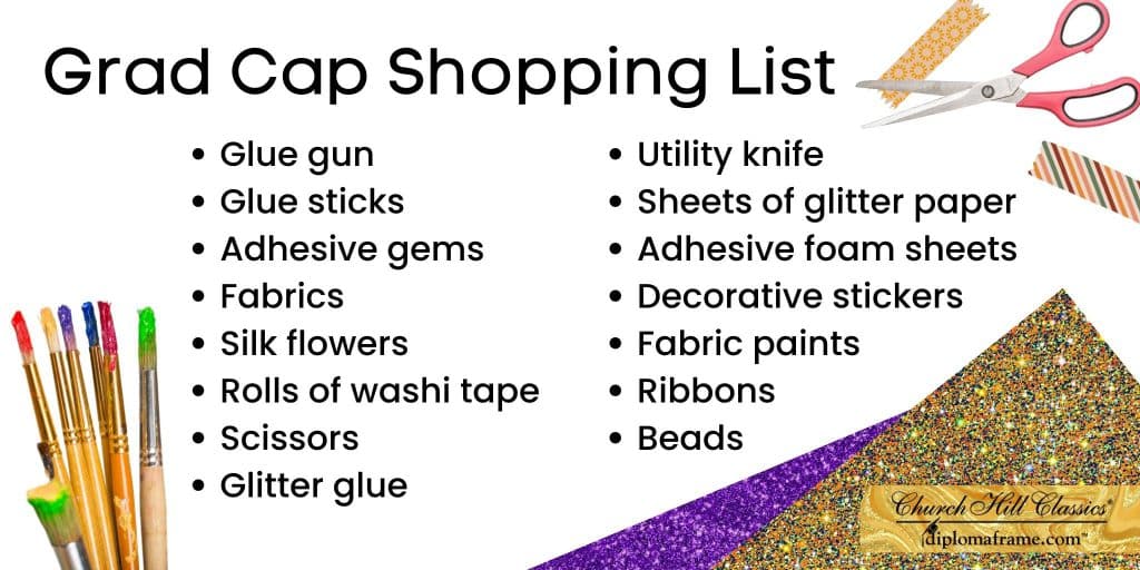 grad cap shopping list of items