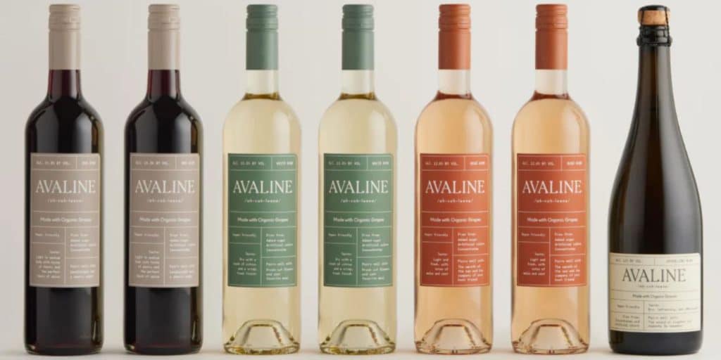 set of seven different wines