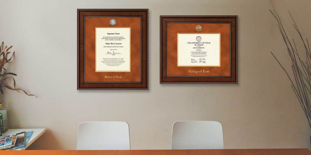 orange suede school of law frames in office