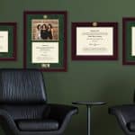state bar license frames in law firm