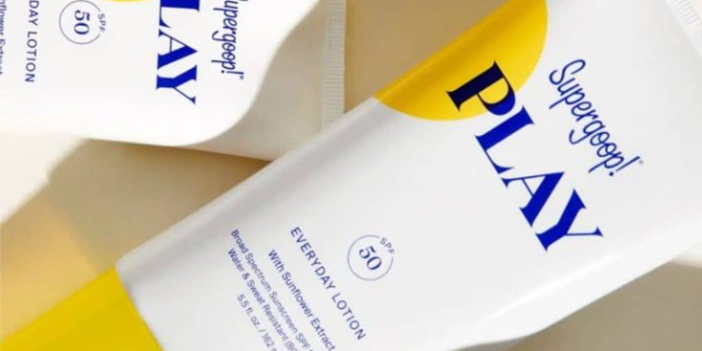 closeup of supergoop sunscreen