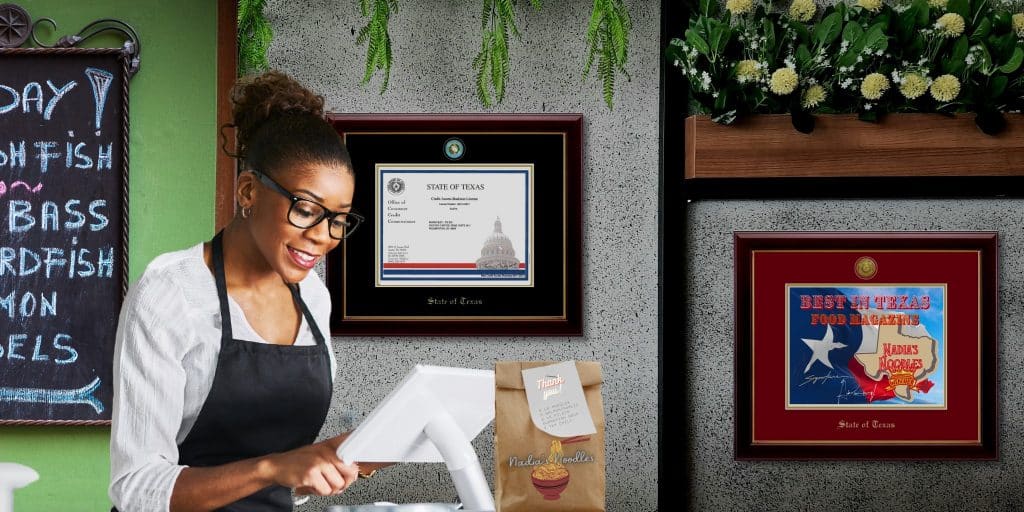 cashier at restaurant ringing up order