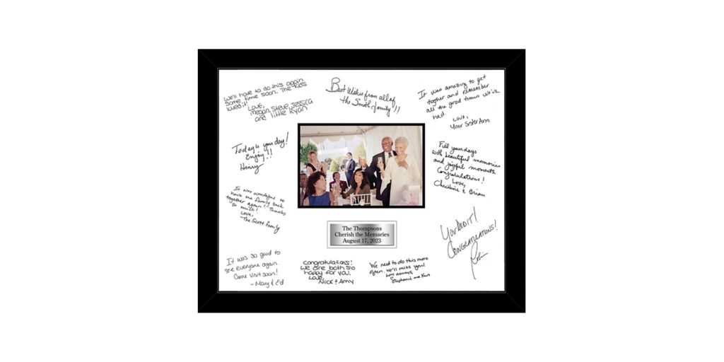 custom Church Hill Classics autograph & photo frame with signatures on mat