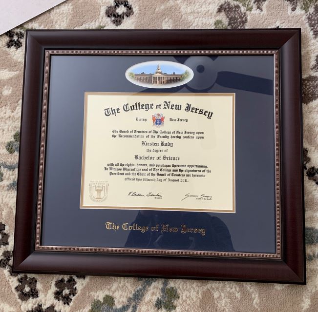 college of new jersey diploma frame