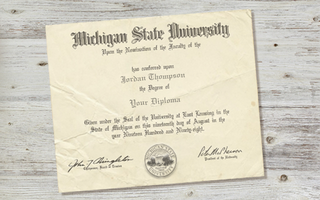 damaged diploma