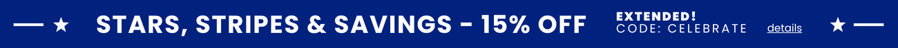 stars, stripes & savings - 15% off with code CELEBRATE - extended