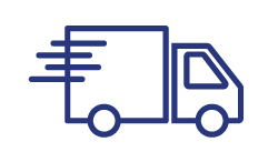 Icon of a delivery truck representing fast shipping