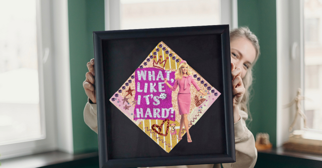 graduation cap in frame