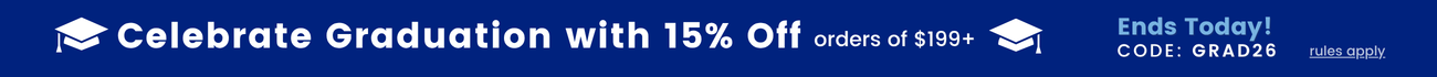 Celebrate graduation with 15% off orders $199+ with code Grad26 ends today