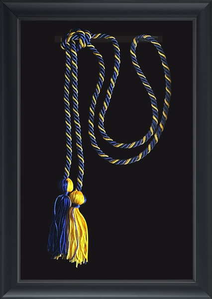 Frame for showcasing graduation honor cords