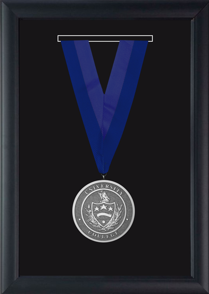 Display frame for graduation medallion or award