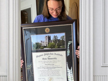 Verified customer photo for Liz T., sharing their experience with Church Hill Classics diploma frames