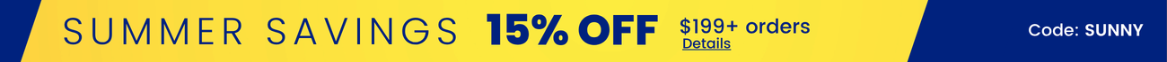 summer savings 15% off $199+ orders with code Sunny