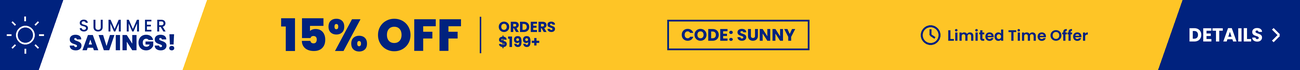 summer savings 15% off $199+ orders with code Sunny