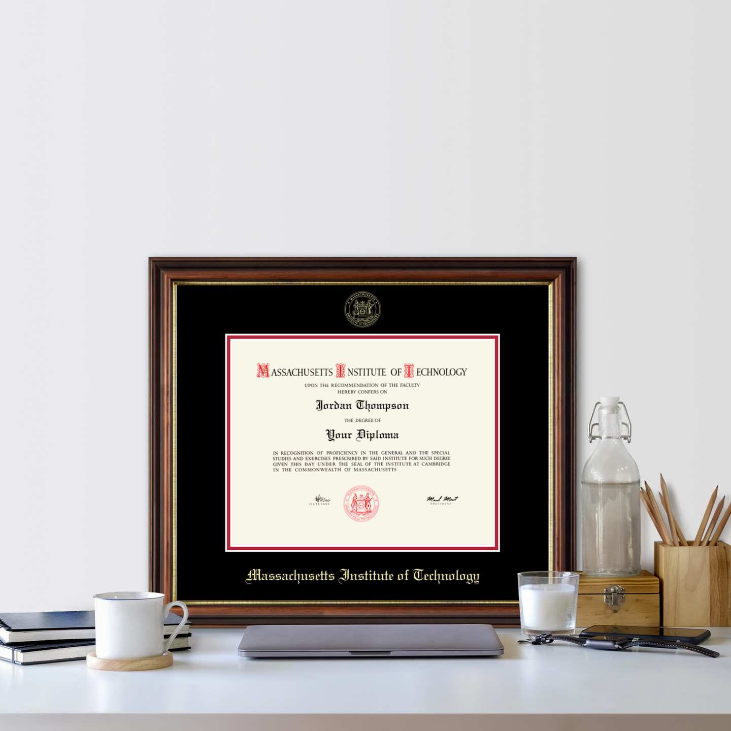 Massachusetts Institute of Technology Gold Embossed Diploma Frame in