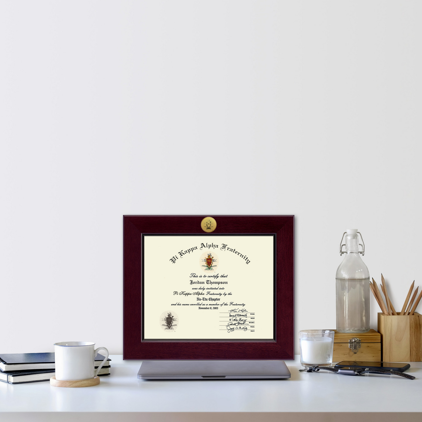 Pi Kappa Alpha Century Gold Engraved Certificate Frame in ...