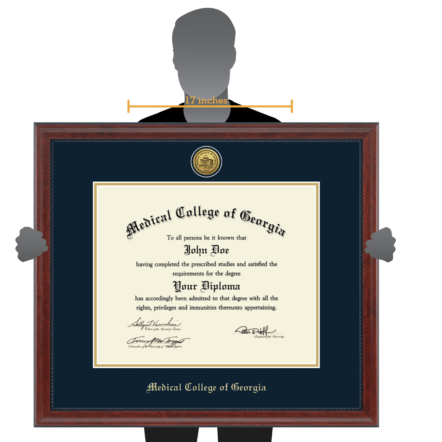 Medical College of Gold Engraved Diploma Frame in Signature
