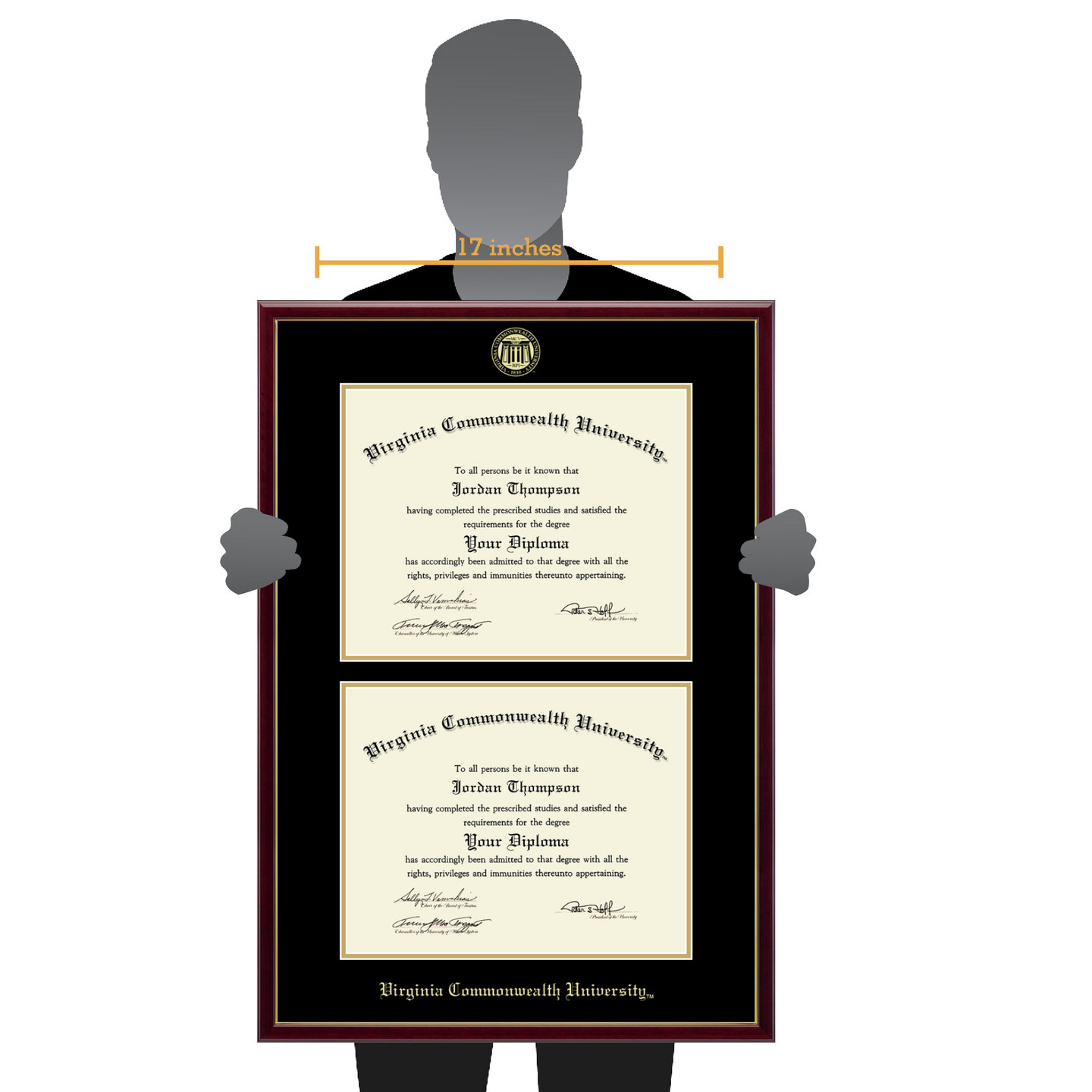 Virginia Commonwealth University Double Diploma Frame in Galleria