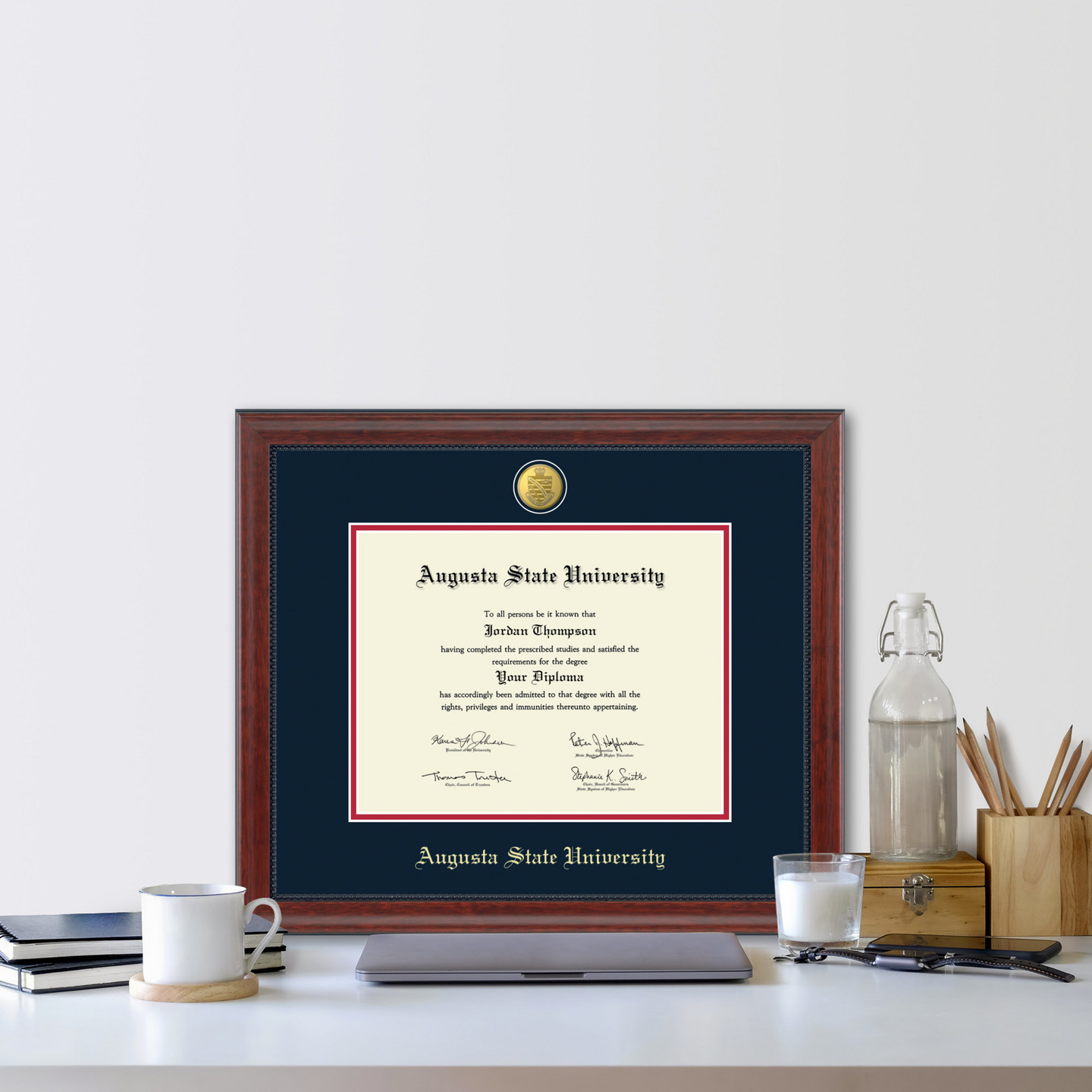 Augusta State University 23K Medallion Diploma Frame in Signature Item 110802