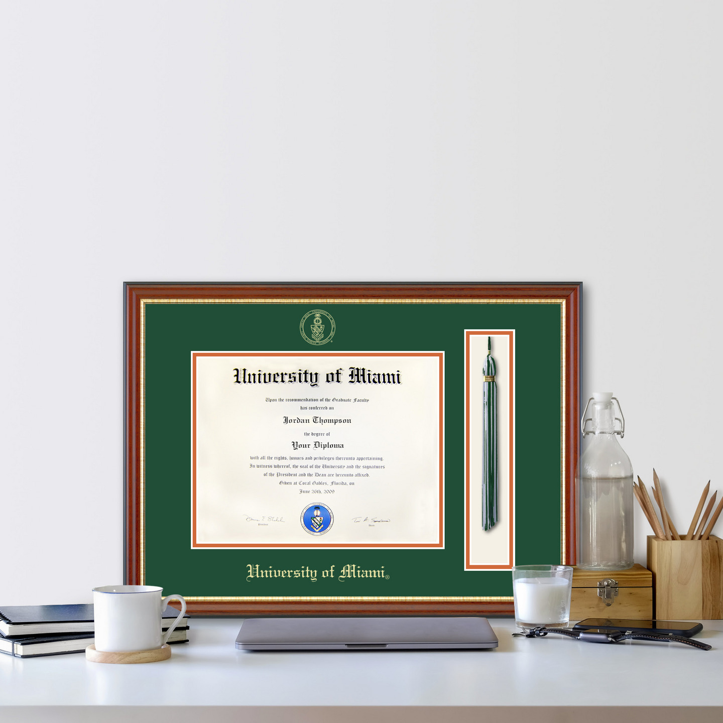 University of Miami Tassel Edition Diploma Frame in Newport Item